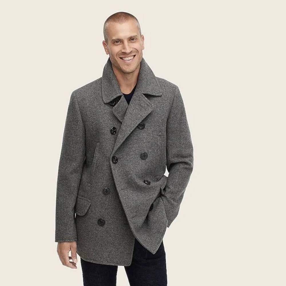 J. Crew Men's Grey Dock Peacoat Size LT Thinsulate Style# 05535